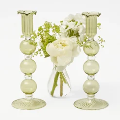 Mrs. Alice Candle Holders|Eden Green Candle Set (Spring Green)