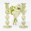 Mrs. Alice Candle Holders|Eden Green Fluted Candle Holders (Pair)