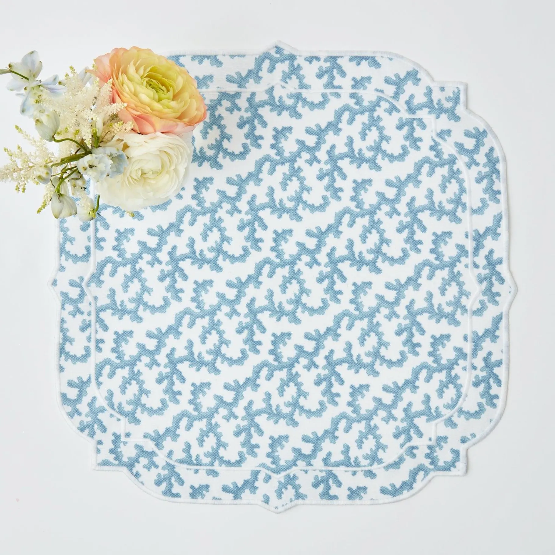 Mrs. Alice Napkins|Edie Blue Coral Napkins (Set Of 4)