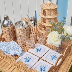 Mrs. Alice Napkins|Edie Blue Coral Napkins (Set Of 4)