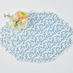 Mrs. Alice Placemats|Edie Blue Coral Placemats (Set Of 4)