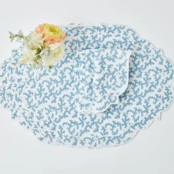 Mrs. Alice Placemats|Edie Blue Coral Placemats (Set Of 4)