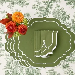 Mrs. Alice Napkins|Edie Moss Green Napkins (Set Of 4)