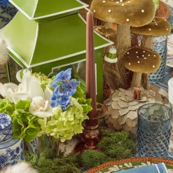 Mrs. Alice Candle Holders|Elise Small Amber Candle Holder (Pair)