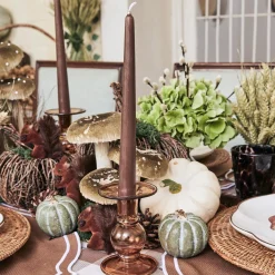 Mrs. Alice Candle Holders|Elise Small Amber Candle Holder (Pair)