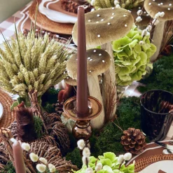 Mrs. Alice Candle Holders|Elise Small Amber Candle Holder (Pair)