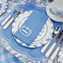 Mrs. Alice Table Linen Sets|Eloise Blue Placemats & Coronation Napkins (Set Of 4)