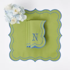 Mrs. Alice Napkins|Eloise Green And Blue Napkins (Set Of 4)