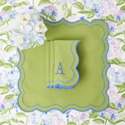 Mrs. Alice Napkins|Eloise Green And Blue Napkins (Set Of 4)