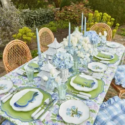 Mrs. Alice Table Linen Sets|Eloise Green And Blue Placemats & Napkins (Set Of 4)