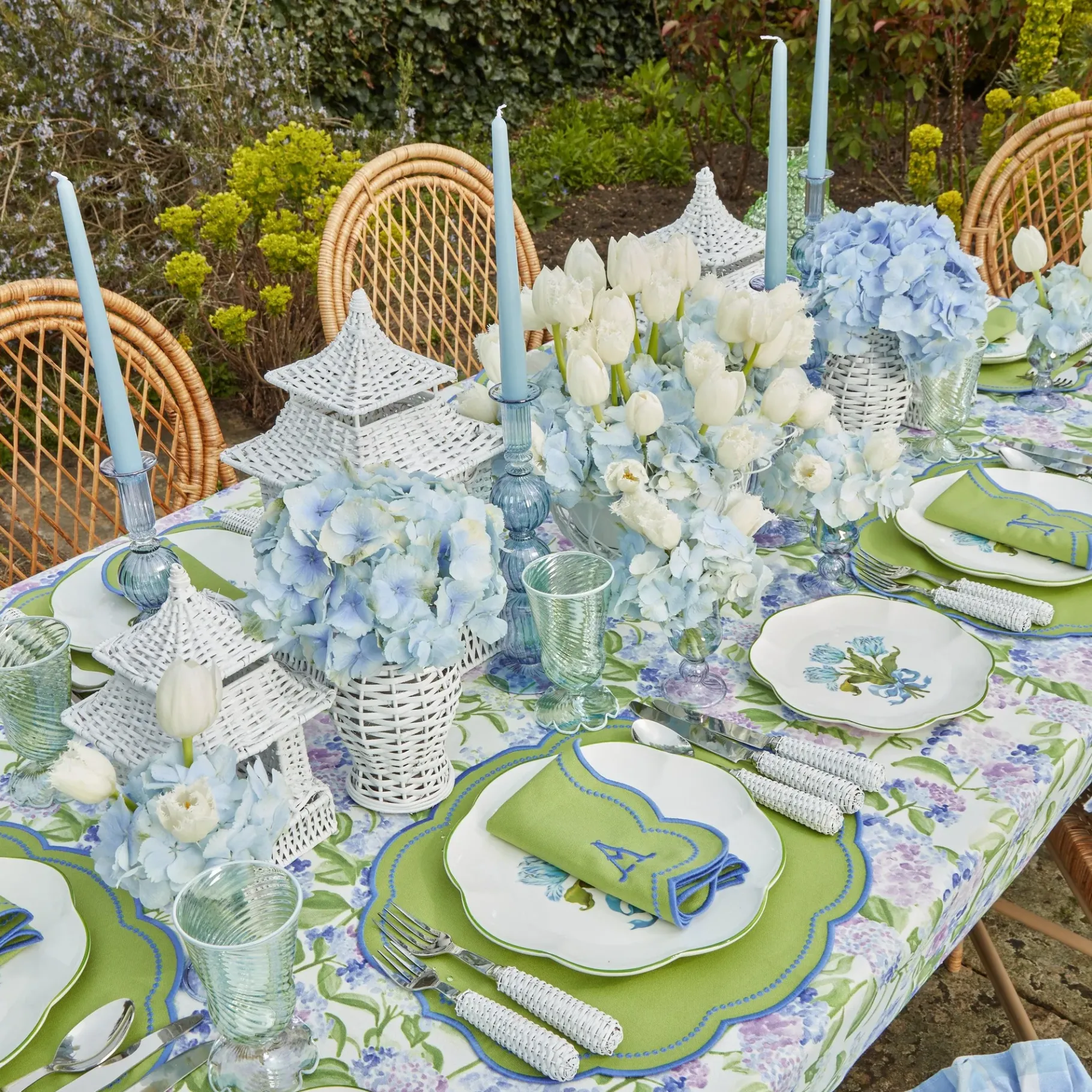 Mrs. Alice Placemats|Eloise Green And Blue Placemats (Set Of 4)