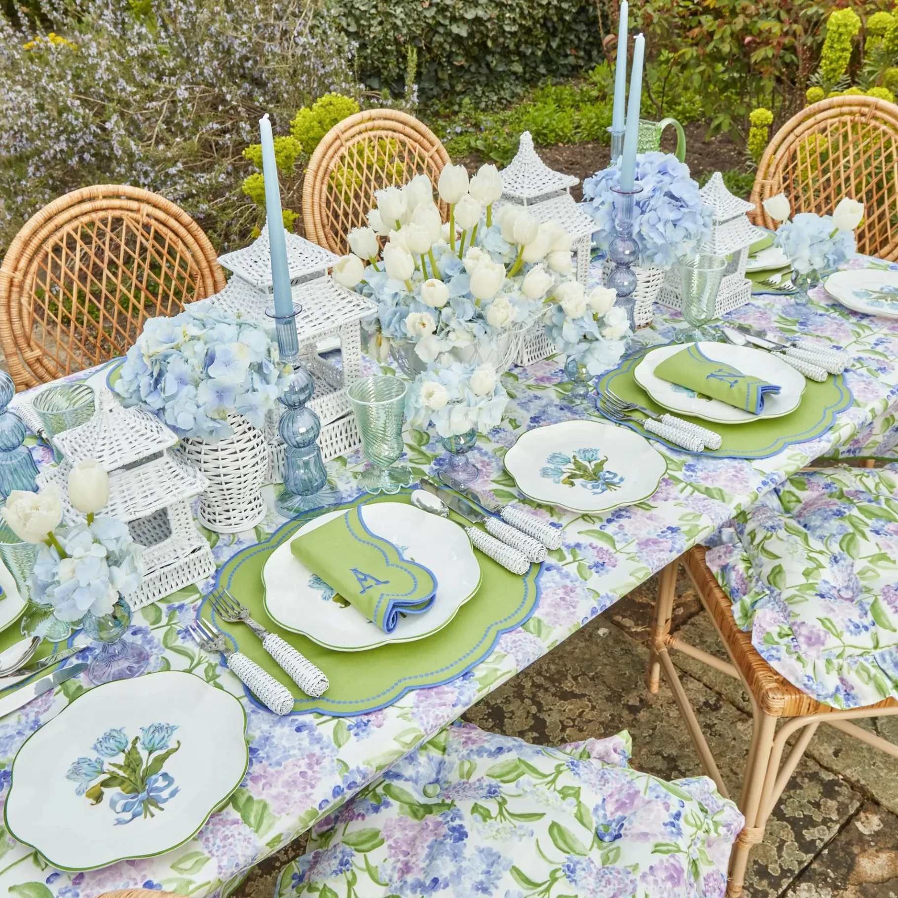 Mrs. Alice Placemats|Eloise Green And Blue Placemats (Set Of 4)