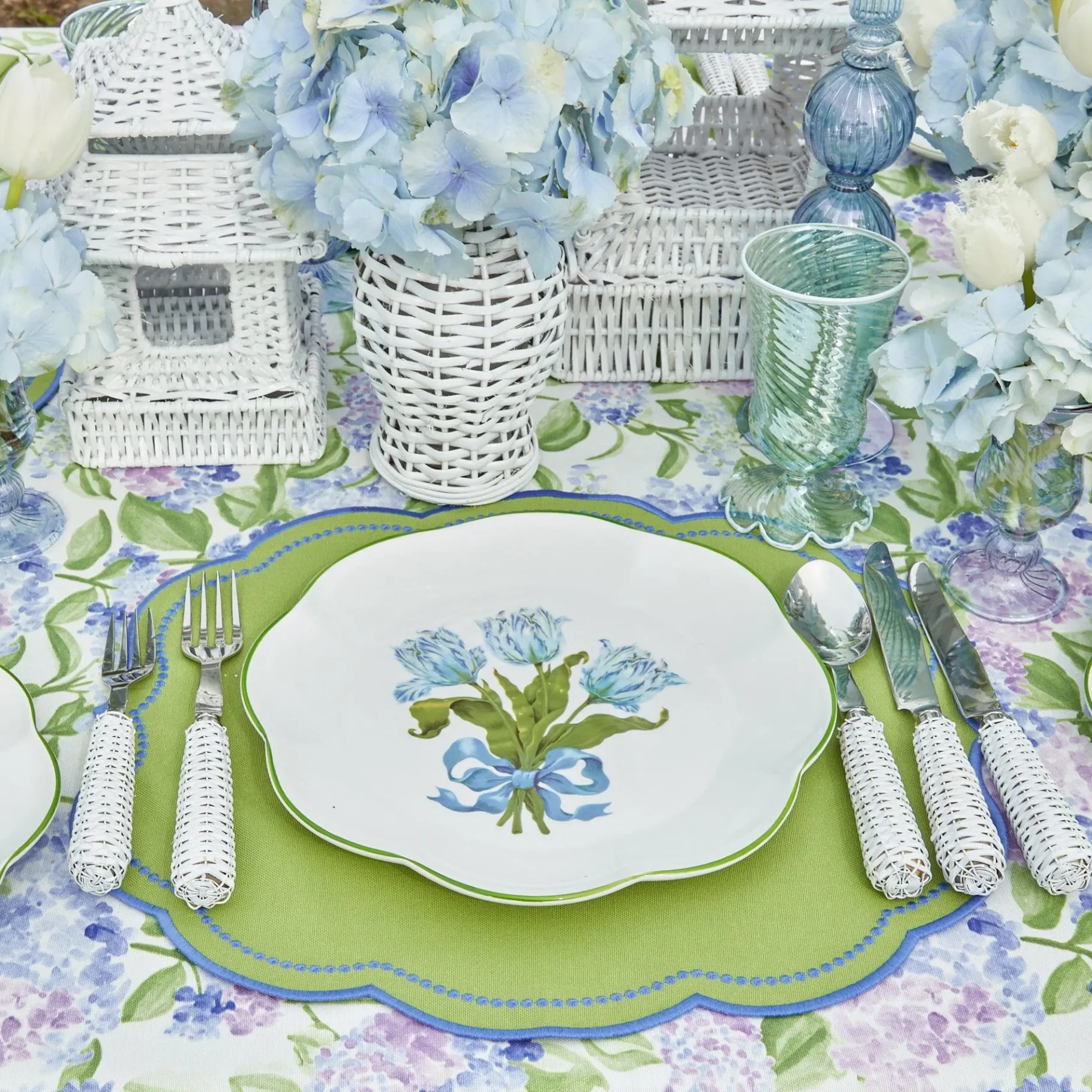 Mrs. Alice Placemats|Eloise Green And Blue Placemats (Set Of 4)
