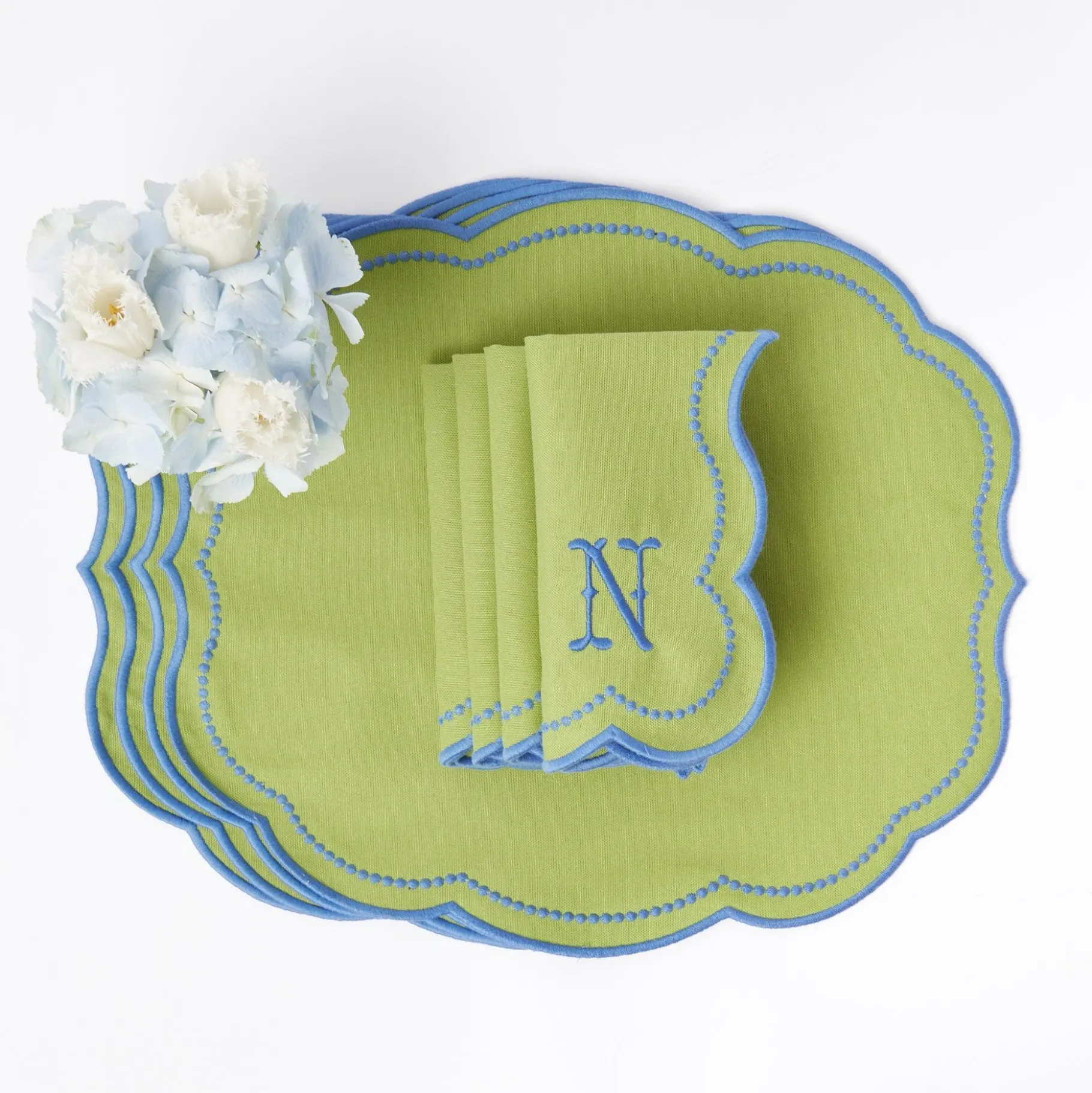 Mrs. Alice Placemats|Eloise Green And Blue Placemats (Set Of 4)