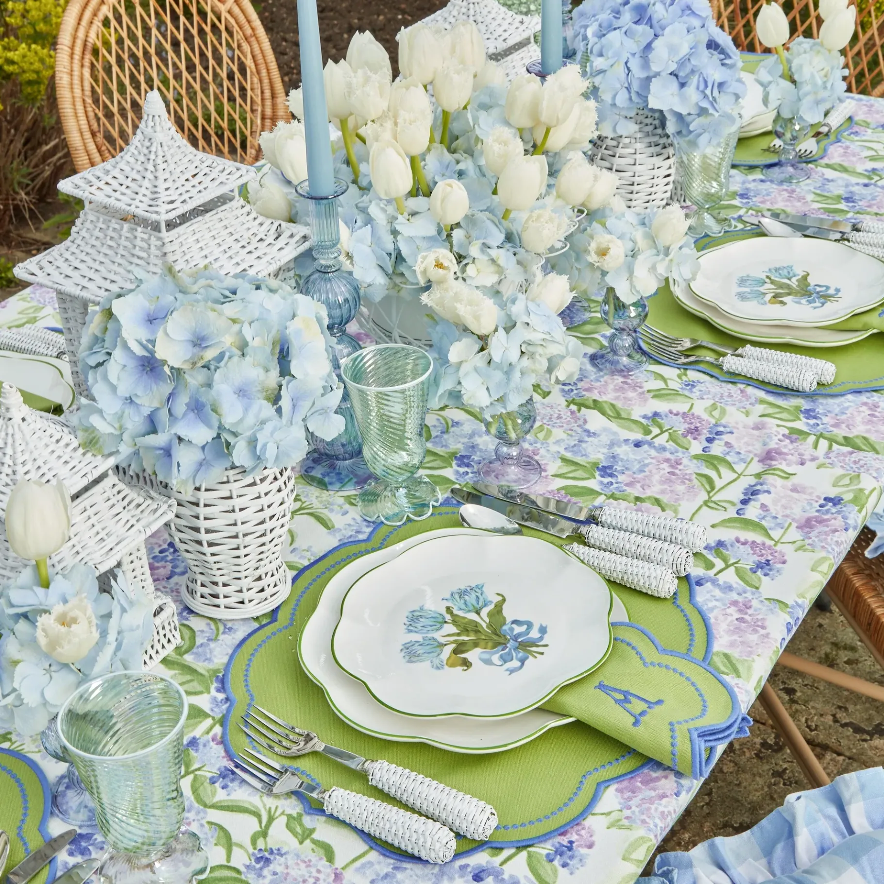 Mrs. Alice Placemats|Eloise Green And Blue Placemats (Set Of 4)