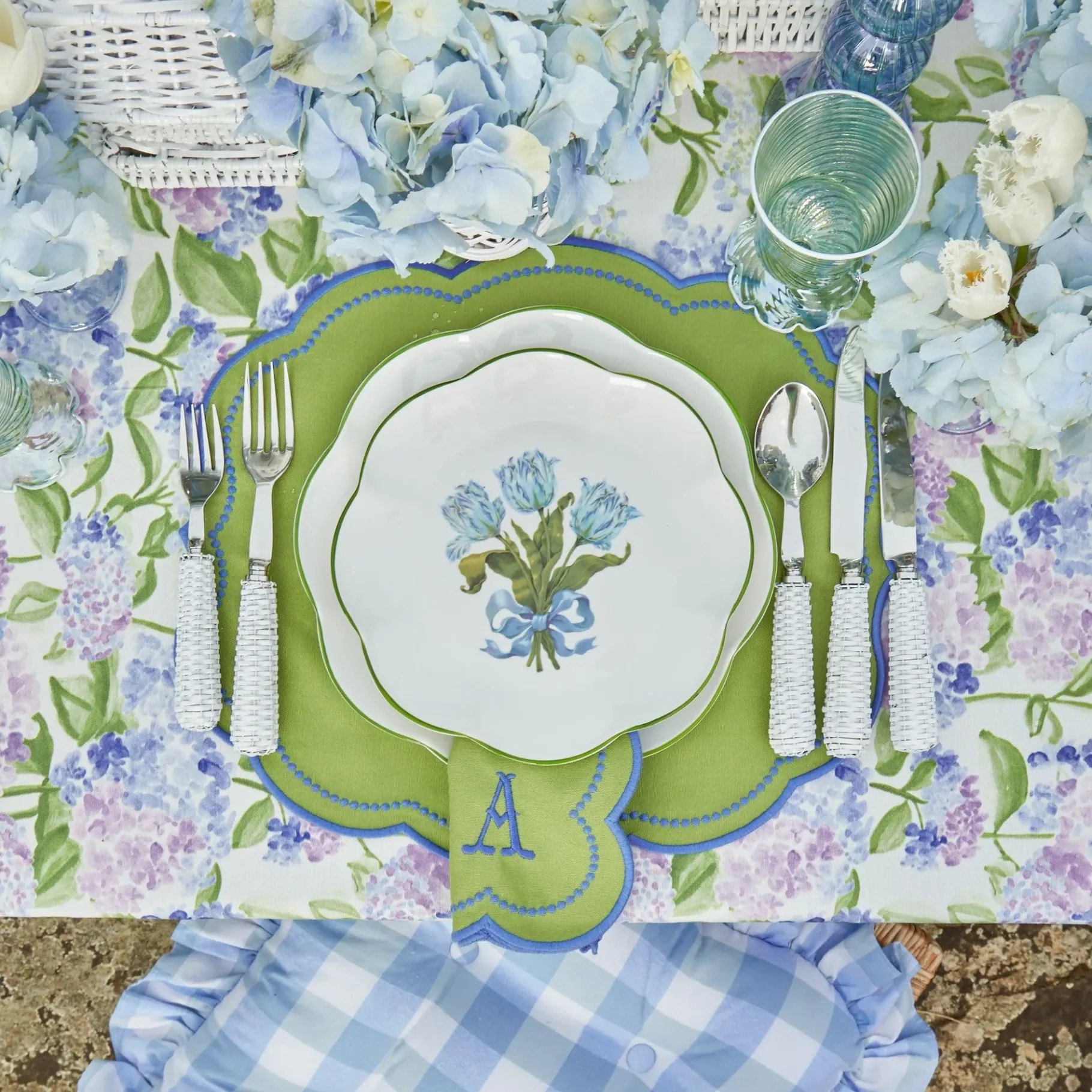 Mrs. Alice Placemats|Eloise Green And Blue Placemats (Set Of 4)