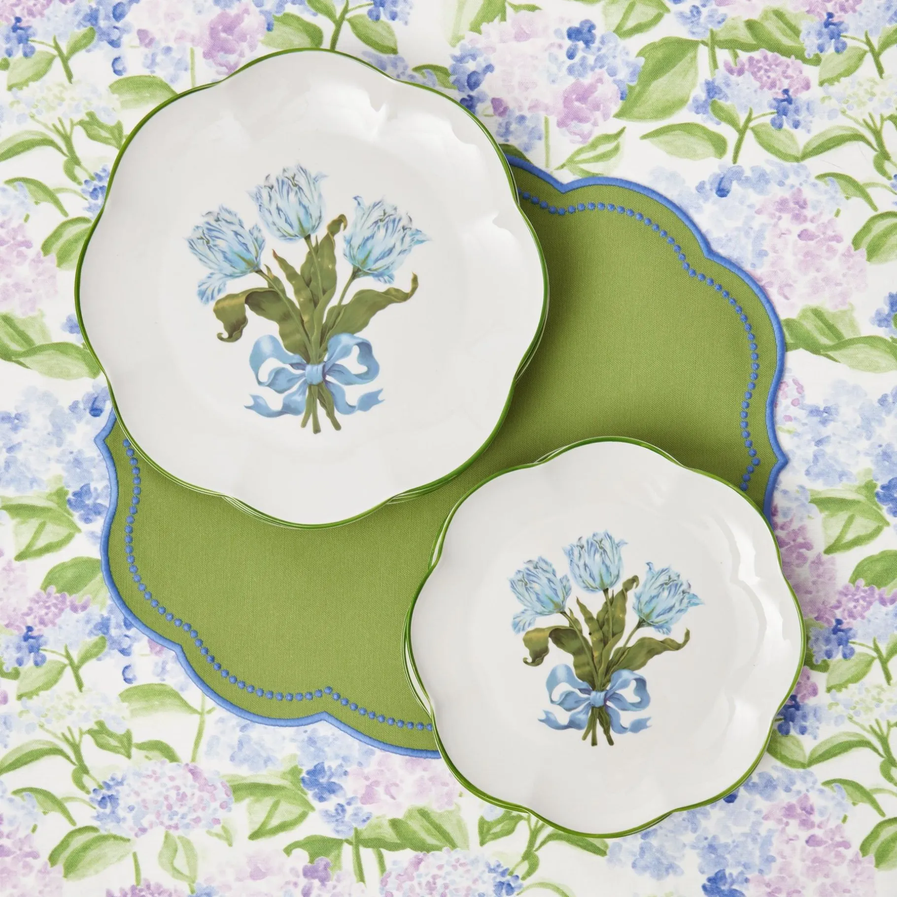 Mrs. Alice Placemats|Eloise Green And Blue Placemats (Set Of 4)