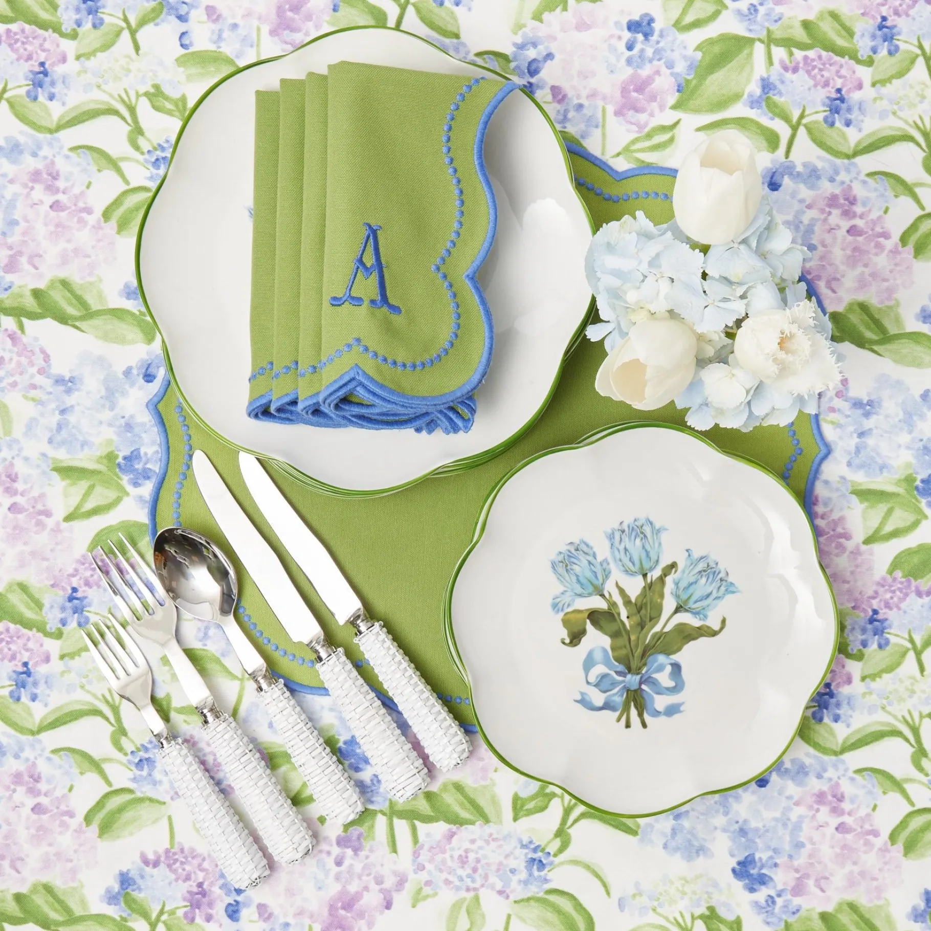 Mrs. Alice Placemats|Eloise Green And Blue Placemats (Set Of 4)