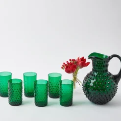 Mrs. Alice Jugs|Emerald Green Hobnail Jug