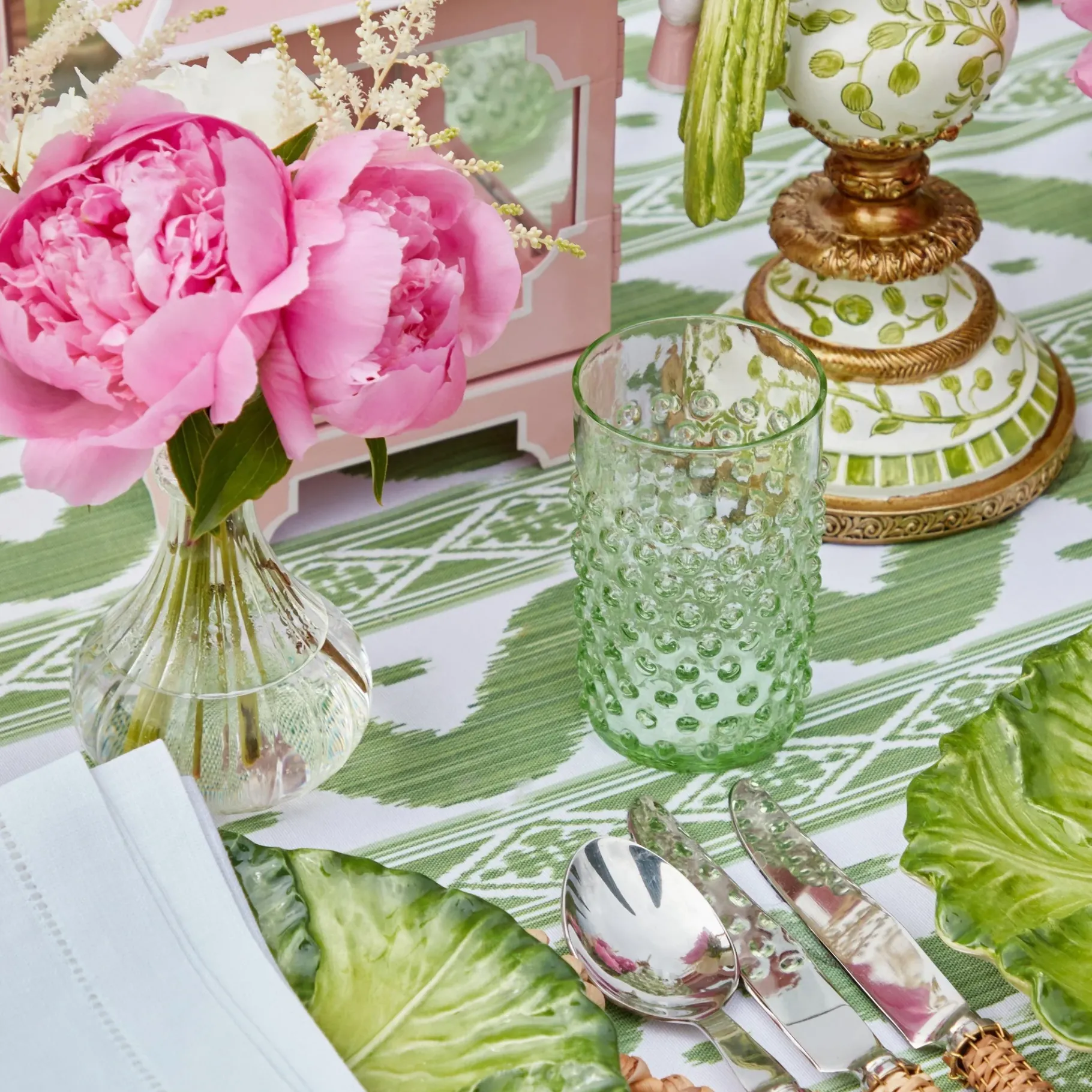 Mrs. Alice Glasses|Emerald Hobnail Glasses (Set Of 6)