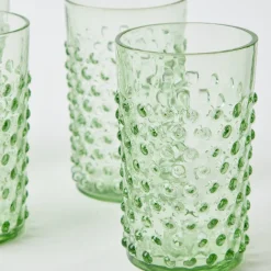 Mrs. Alice Glasses|Emerald Hobnail Glasses (Set Of 6)
