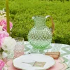 Mrs. Alice Jugs|Emerald Hobnail Jug & Rose Handle
