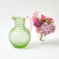 Mrs. Alice Jugs|Emerald Hobnail Jug & Rose Handle