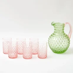 Mrs. Alice Jugs|Emerald Hobnail Jug & Rose Handle