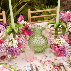 Mrs. Alice Jugs|Emerald Hobnail Jug & Rose Handle