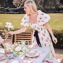 Mrs. Alice Jugs|Emerald Hobnail Jug With Rose Handle & Glasses (Set Of 6)