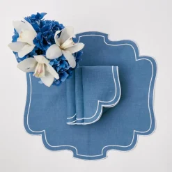 Mrs. Alice Napkins|Eve Blue Linen Napkins (Set Of 4)