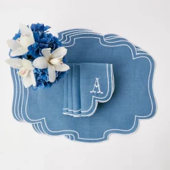 Mrs. Alice Napkins|Eve Blue Linen Napkins (Set Of 4)
