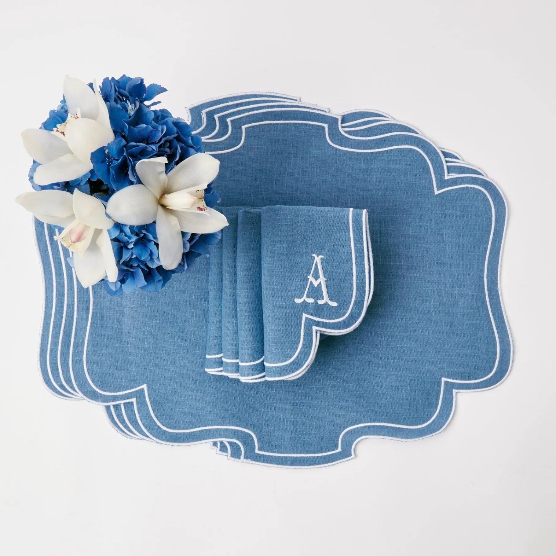 Mrs. Alice Napkins|Eve Blue Linen Napkins (Set Of 4)