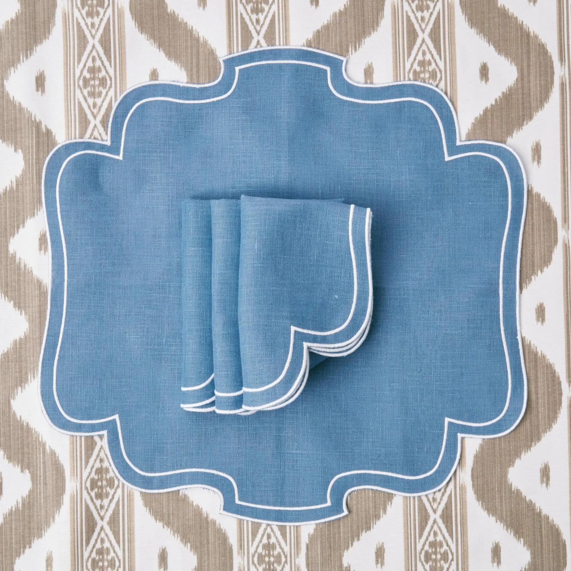 Mrs. Alice Napkins|Eve Blue Linen Napkins (Set Of 4)