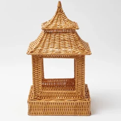 Mrs. Alice Rattan Tableware|Extra Large Natural Rattan Pagoda Lantern
