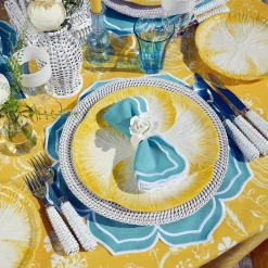 Mrs. Alice Napkins|Fleur Turquoise Napkins (Set Of 4)