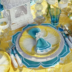 Mrs. Alice Placemats|Fleur Turquoise Placemats (Set Of 4)