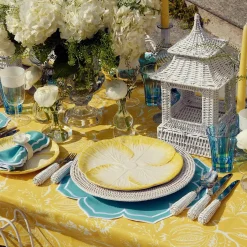 Mrs. Alice Placemats|Fleur Turquoise Placemats (Set Of 4)