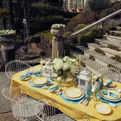 Mrs. Alice Placemats|Fleur Turquoise Placemats (Set Of 4)