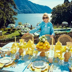 Mrs. Alice Table Linen Sets|Fleur Yellow Placemats & Napkins (Set Of 4)