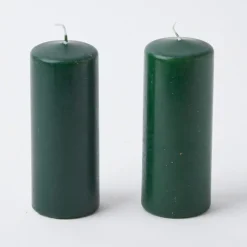 Mrs. Alice Candles|Forest Green Pillar Candles (Pair)