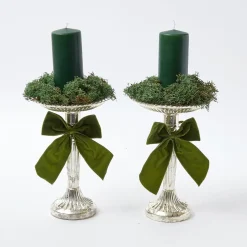 Mrs. Alice Candles|Forest Green Pillar Candles (Pair)