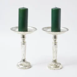 Mrs. Alice Candles|Forest Green Pillar Candles (Pair)