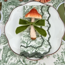 Mrs. Alice Napkin Rings, Bows & Wreaths|Forest Green Velvet Mini Bows (Set Of 4)