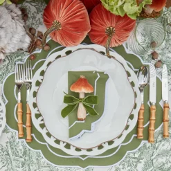 Mrs. Alice Napkin Rings, Bows & Wreaths|Forest Green Velvet Mini Bows (Set Of 4)