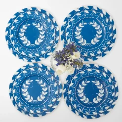 Mrs. Alice Dinner Plates|French Blue Garland Dinner & Starter Plates (Set Of 8)