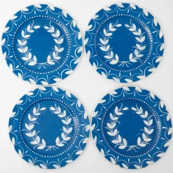 Mrs. Alice Dinner Plates|French Blue Garland Dinner Plates (Set Of 4)