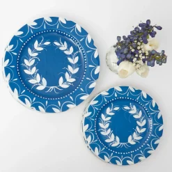 Mrs. Alice Starter Plates|French Blue Garland Starter Plates (Set Of 4)