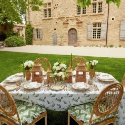 Mrs. Alice Cushions|Frilled Green Ikat Seat Pad Cushion