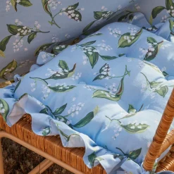 Mrs. Alice Cushions|Frilled Lily Of The Valley Seat Pad Cushion